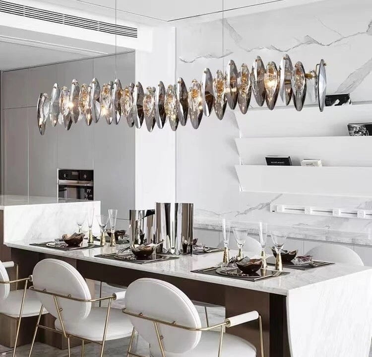 Lampadario a Foglia di Cristallo Nordico Aurelia dalla Collezione Lumen