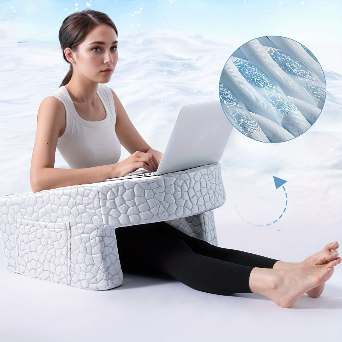 כרית קריאה גדולה במיוחד CozyNest עם תמיכה בזרוע למשחקים ולעבודה