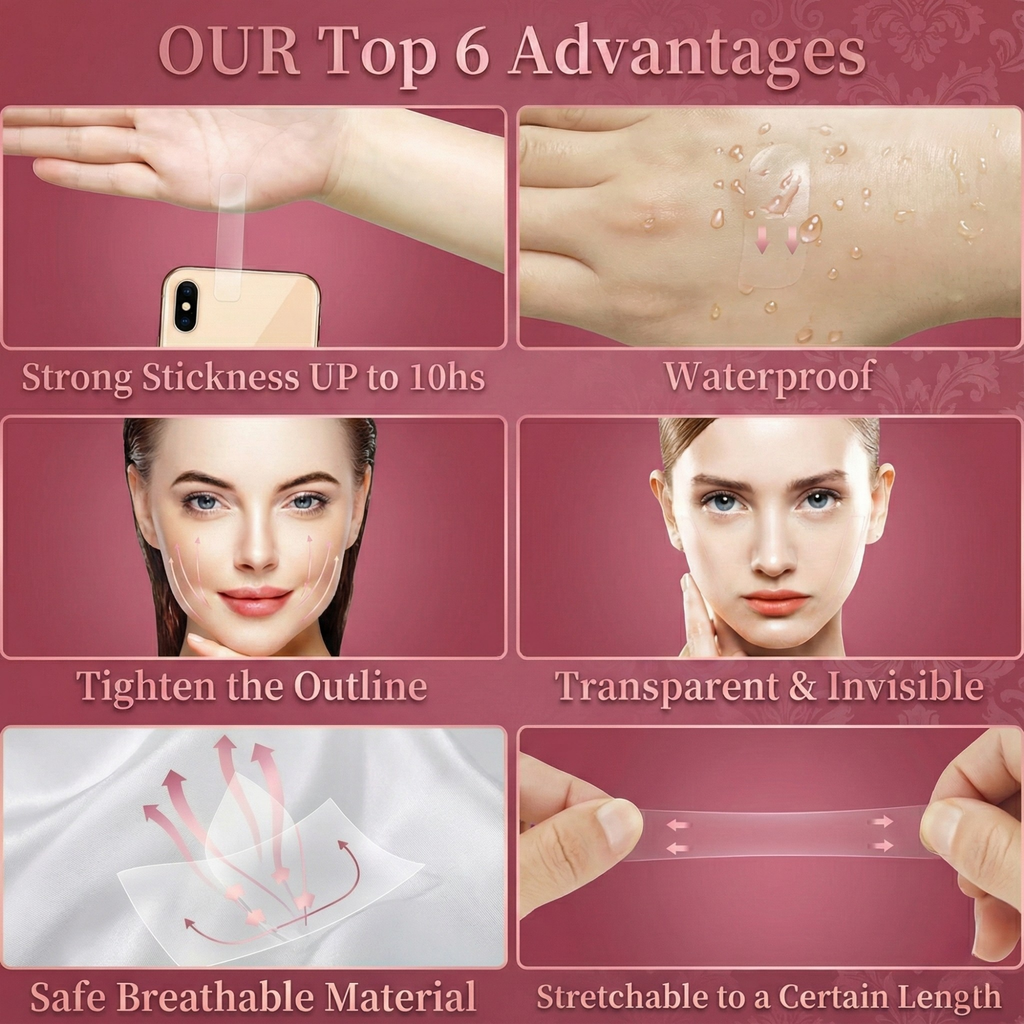 Film de Lifting Transparent NovaLift Velyn Tape pour Yeux, Sourcils, Joues, Mâchoire