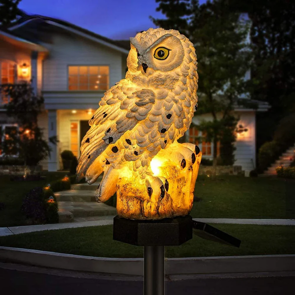 Lumos Owl solcelledrevet havelampe til stemning og stioplysning