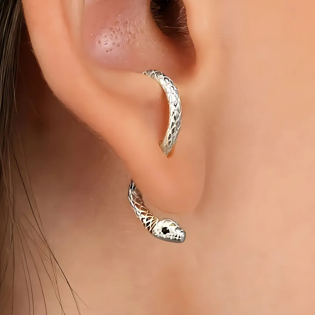 Aura Snake Ear Wrap Earrings Adjustable For Any Ear In Gold-Plated Or Sterling Silver