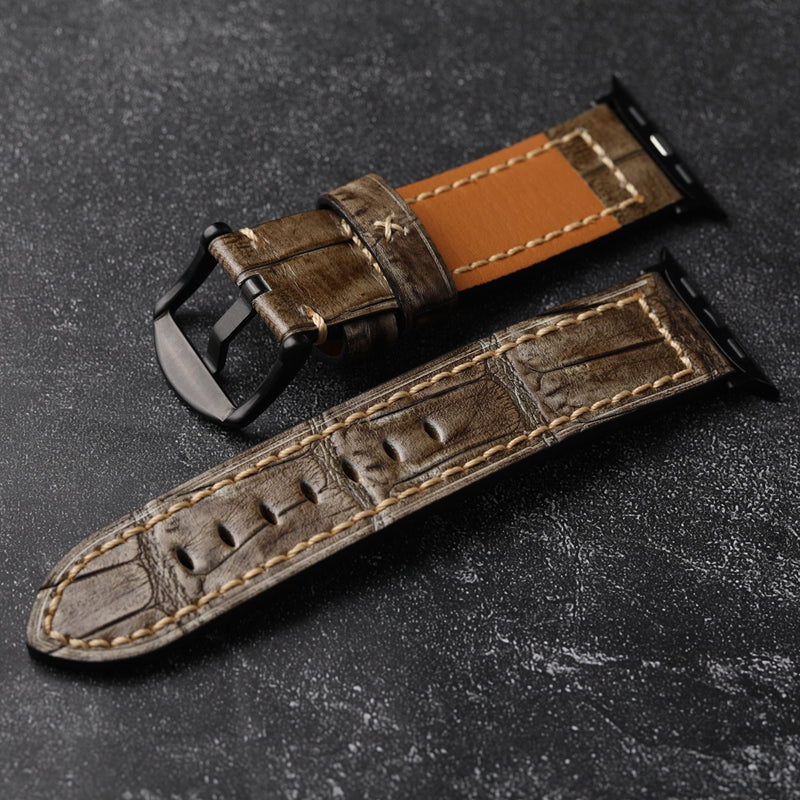 Pulseira para Smartwatch em Couro Top Grain Texturizado de Bambu Premium | Apple Watch