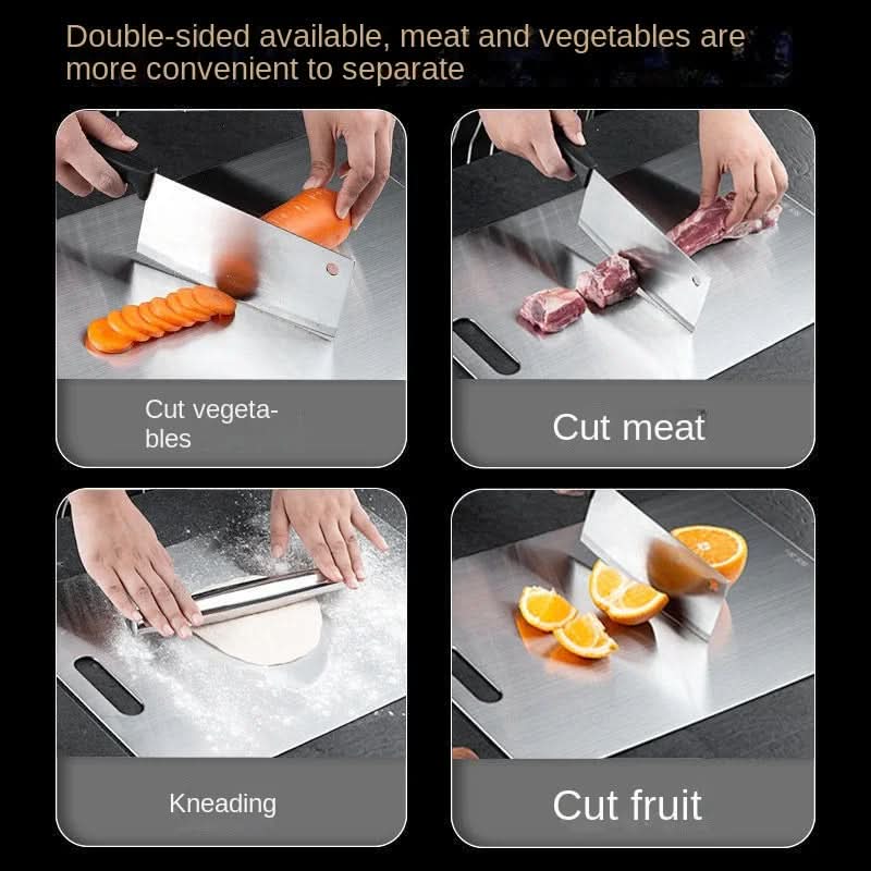 ApexSteel Antibacterial Stainless Steel Board For Chopping With Scratch Resistant Finish