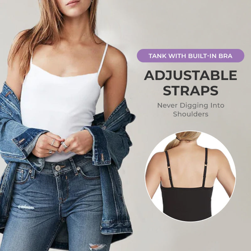 Canottiera da donna con reggiseno a balconcino integrato, stile canotta