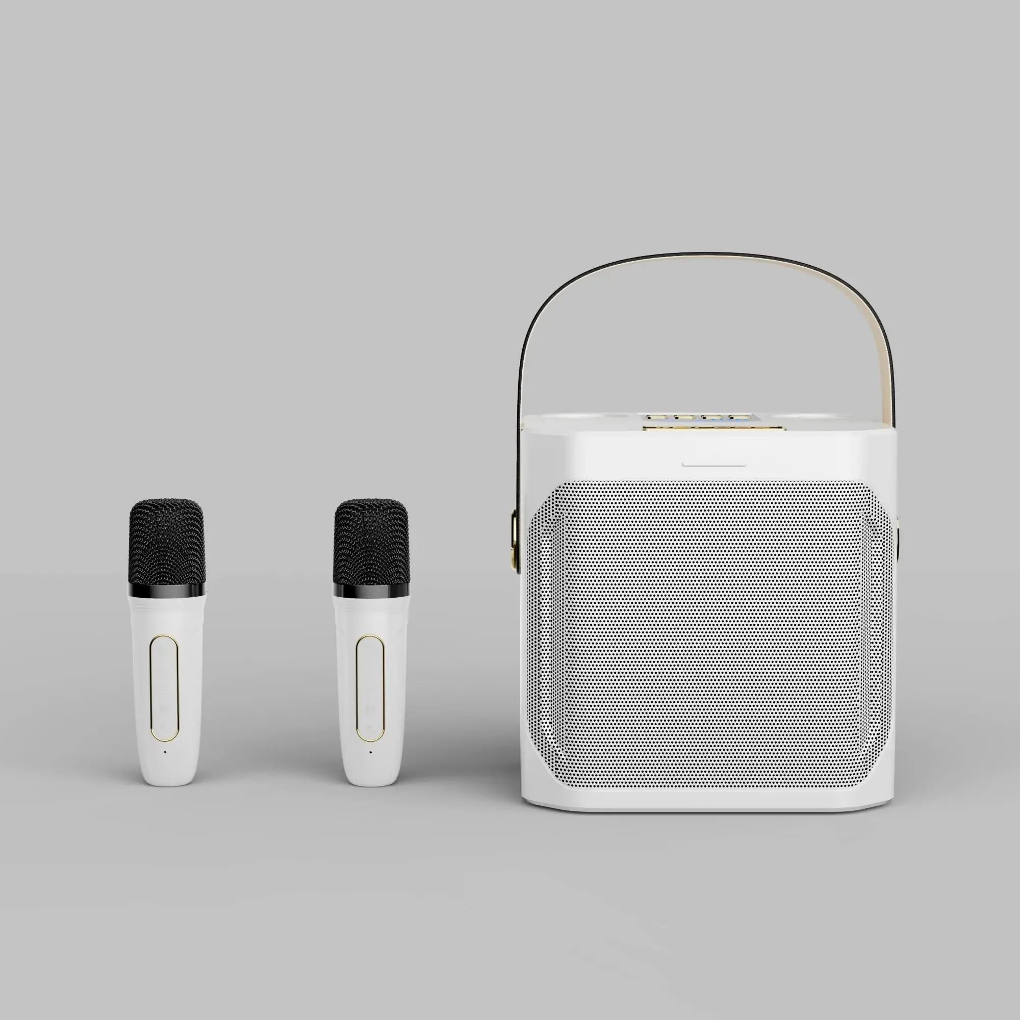 Bluetooth Speaker For Karaoke With 360 Degree Surround Sound And Subwoofer And Dual Mics