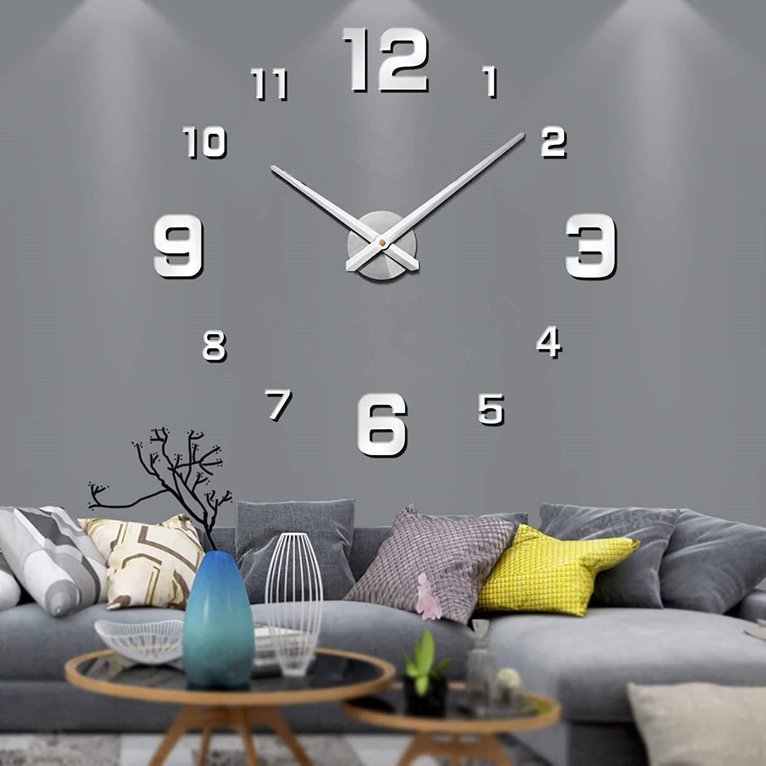 Sleek Modern Wall Clock With 3D Numerals That Float