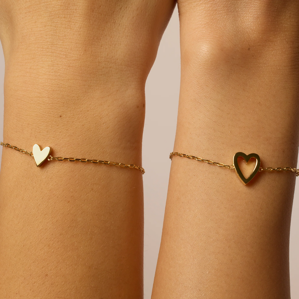 Duo Heart Bracelets By Luna With Matching Pendants For Daily Wear