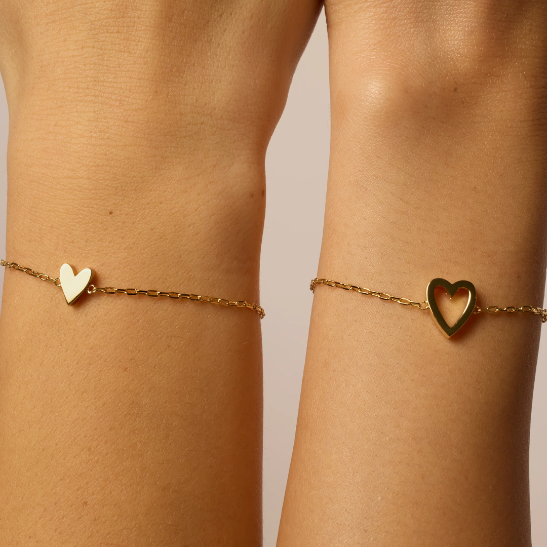 Duo Heart Bracelets By Luna With Matching Pendants For Daily Wear