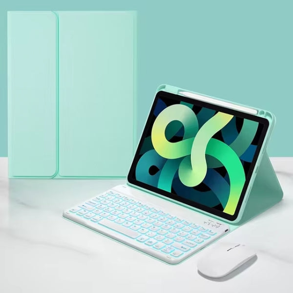 Funda para iPad con teclado inalámbrico giratorio para uso diario de la tablet
