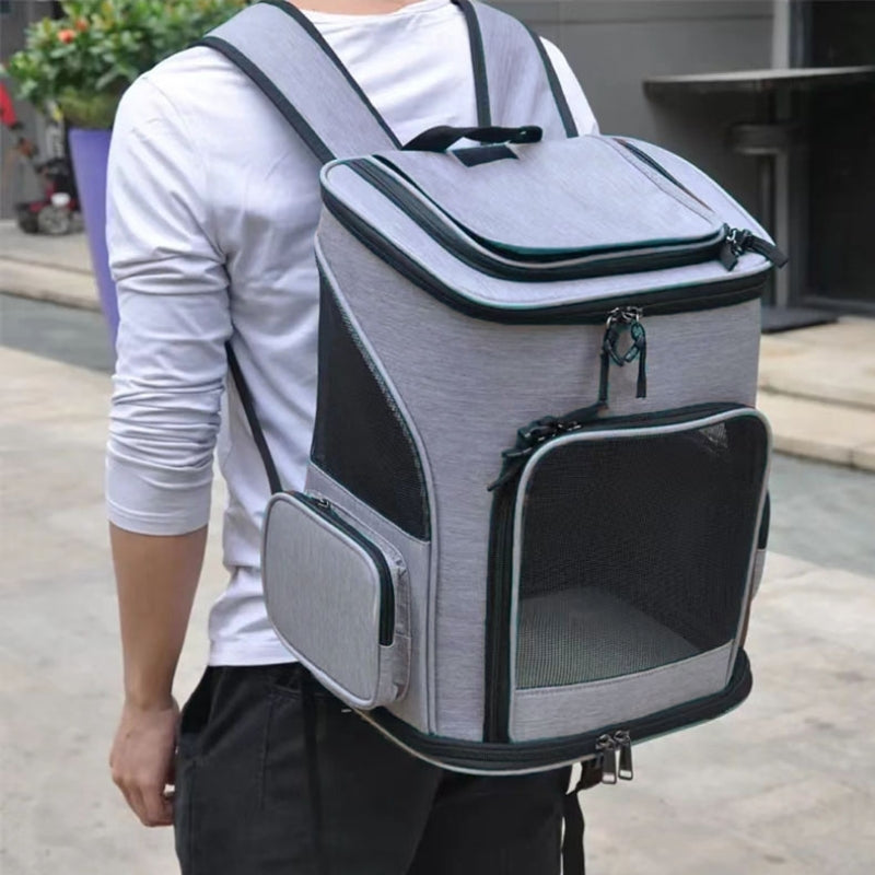 CozyNest Foldable Expandable Breathable Pet Backpack Carrier For Cats And Small Dogs