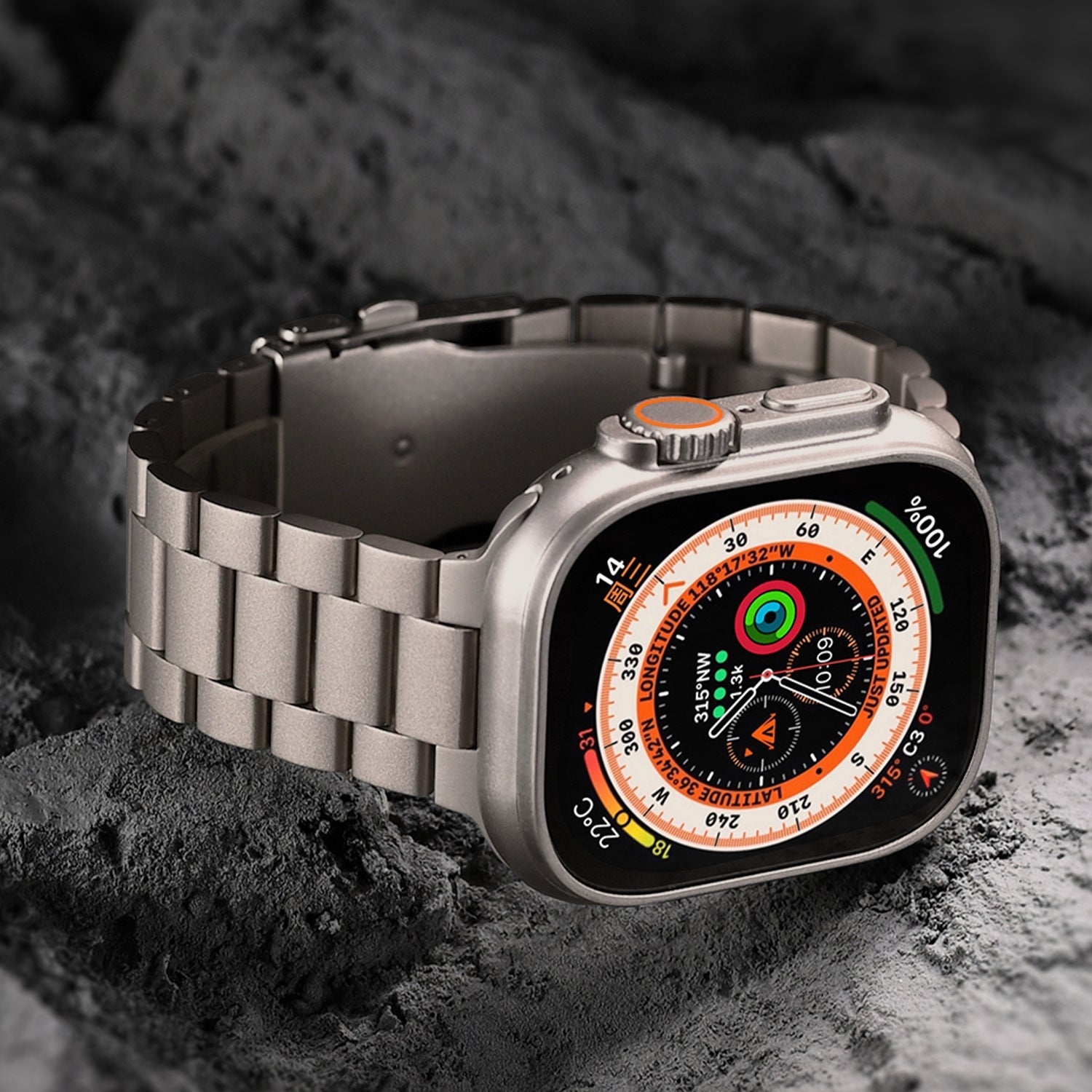 AeroGuard titanarmbånd med sikkerhetsspenn for Apple Watch