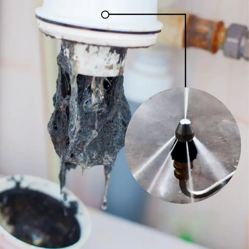 Ugello a getto in acciaio inox per lo sblocco rapido delle tubature