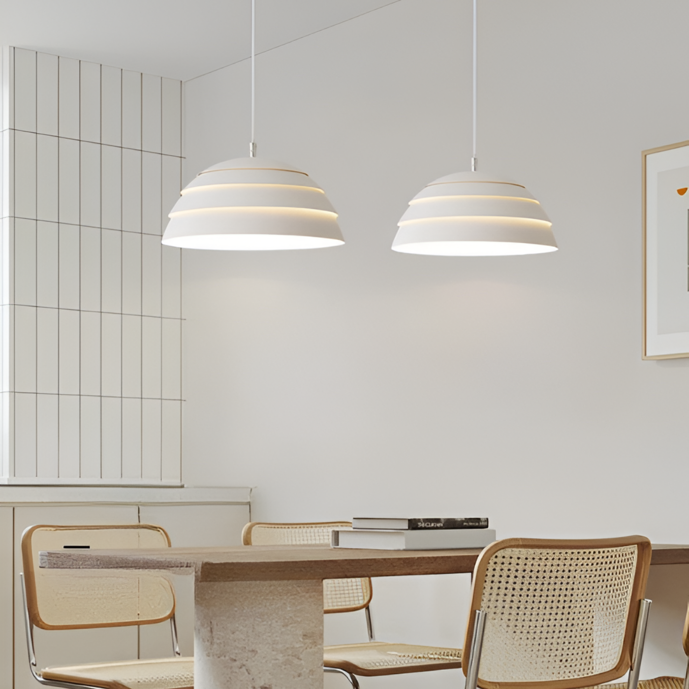 Lampă suspendată LumaNova Halo Dome pentru living modern