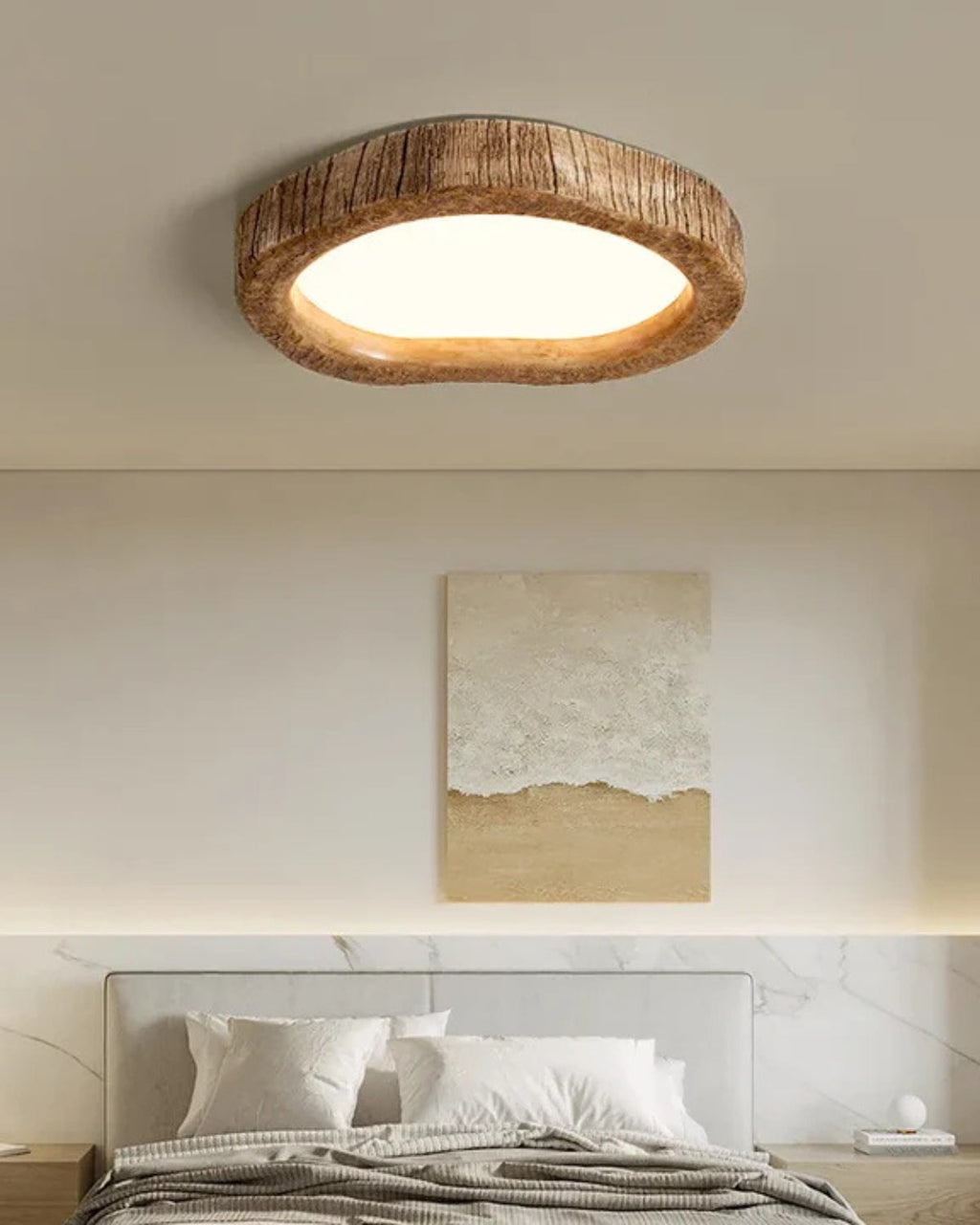 Nova Oak Ceiling Light With Warm Minimal Glow And Wooden Housing