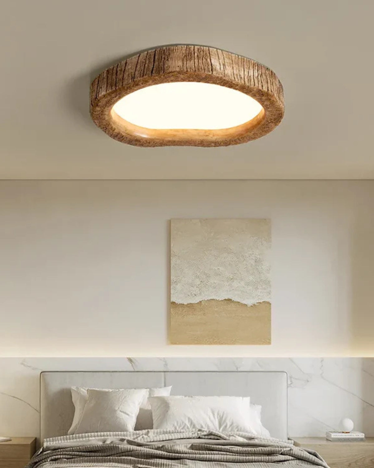 Nova Oak Ceiling Light With Warm Minimal Glow And Wooden Housing