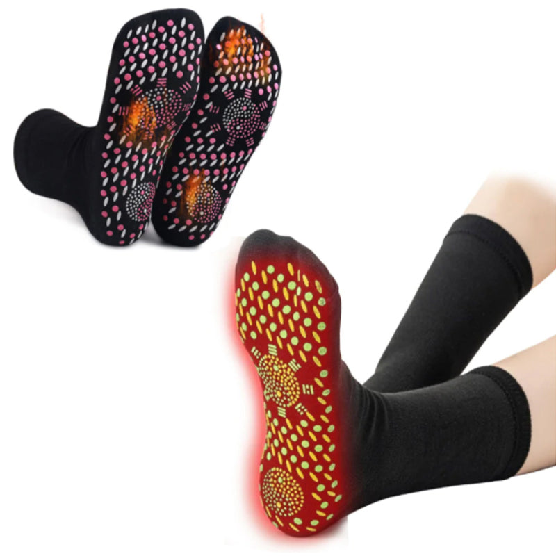 Tourmaline Heated Socks With Acupressure For Fitness
