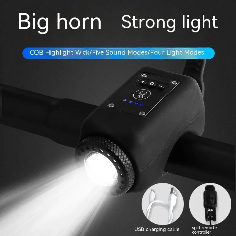 Luz Delantera Recargable por USB PulseBike para Bicicletas con Bocina