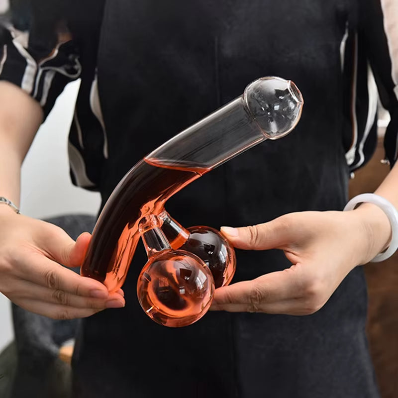 Playful Curve Wine Decanter Centerpiece For Stylish Tableside Entertaining