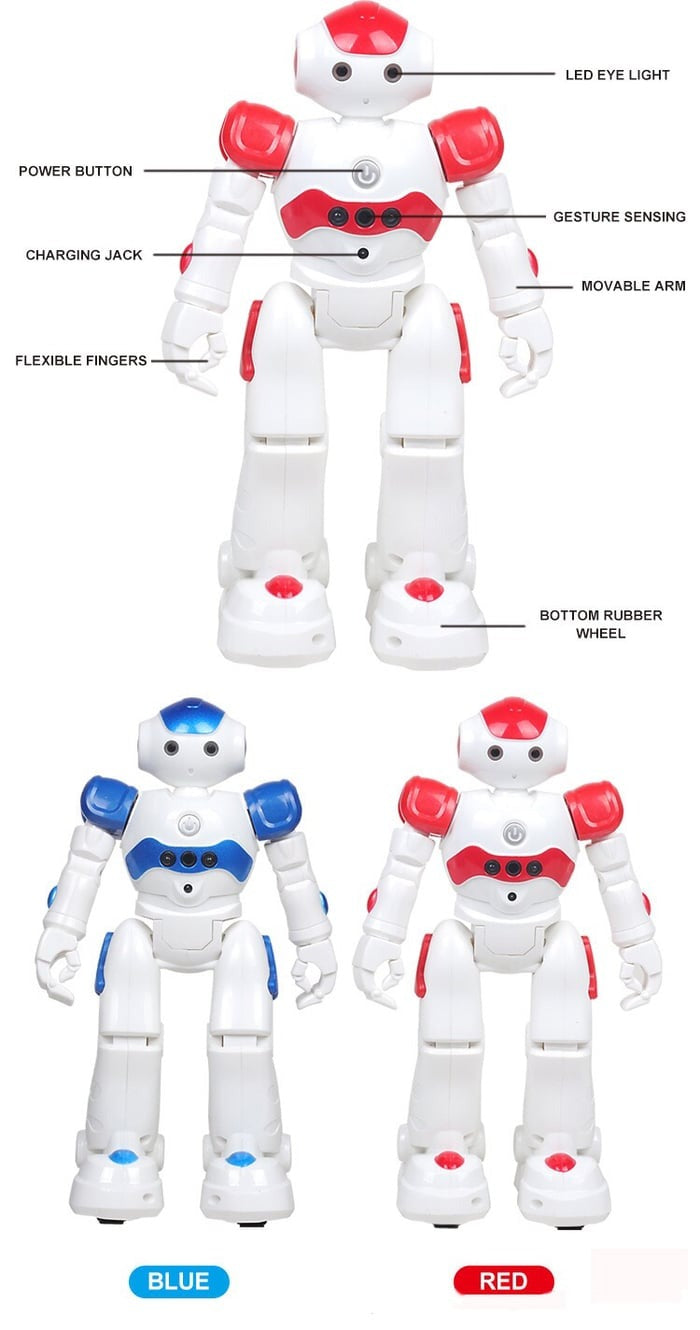 Robot per bambini ThinkBot con controllo gestuale che balla e parla, ricaricabile
