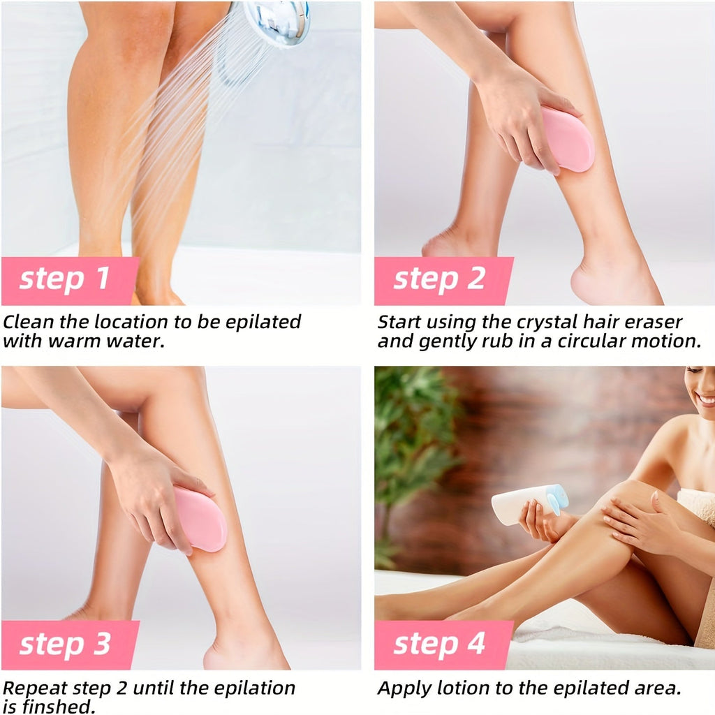 Épilateur Nano Crystal Elvoria pour jambes de femme, outil exfoliant réutilisable, beige clair