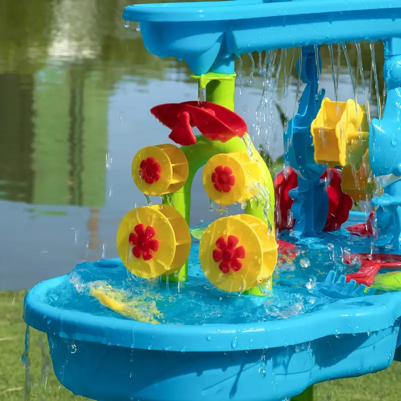 Mesa de juego al aire libre para niños con accesorios de agua y arena 15 Diversión en el patio