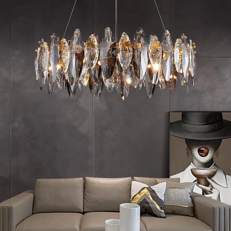 Lampadario a Foglia di Cristallo Nordico Aurelia dalla Collezione Lumen