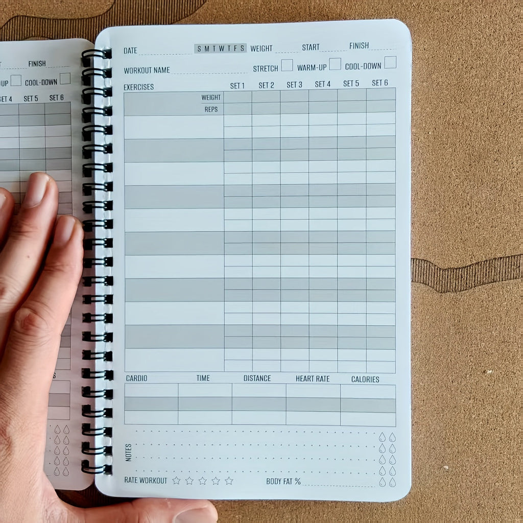 Fitlog Diario de Bolsillo para el Progreso de Entrenamiento y Metas de Fitness
