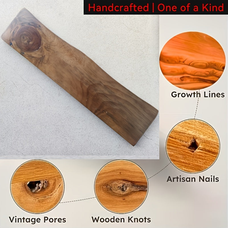 Bohoraft Regal Handgefertigtes schwebendes Holzdisplay für Zuhause
