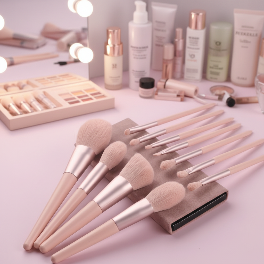 Ensemble de 11 pinceaux de maquillage Lumina Glow pour une finition professionnelle impeccable