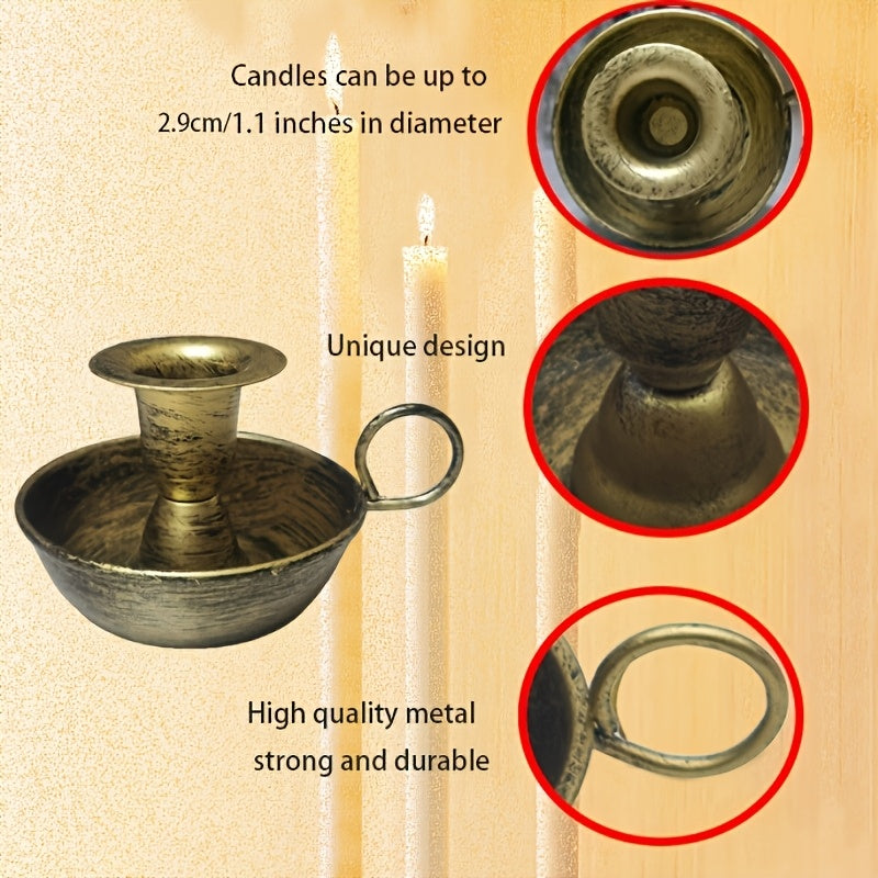 Nordique Iron Candle Holder In Vintage Deco Style For Tabletop