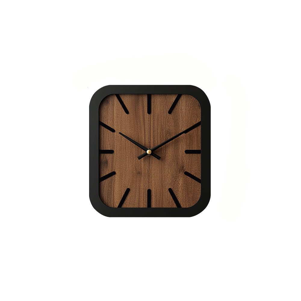 Naturclock Handcrafted Wooden Square Clock Battery Operated Decor