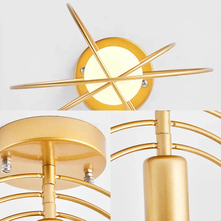 Luz de Techo AureaHalo en Forma de Anillo Dorado para Pasillos con Diseño Minimalista