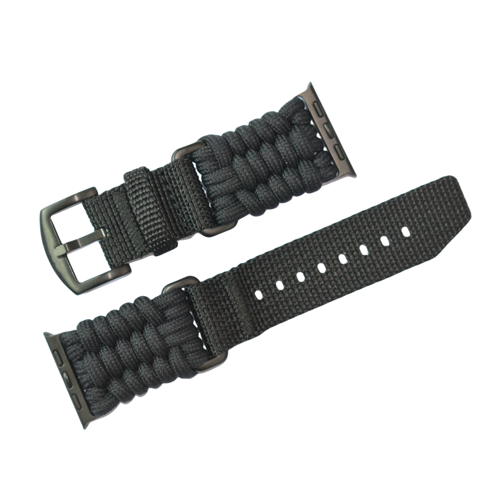 Bracelet tissé en nylon TrailGuard Outdoor Deluxe pour Apple Watch