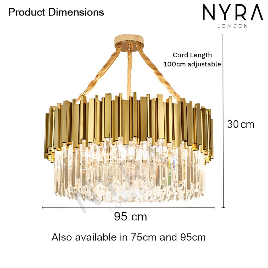 Lámpara de Cristal Nova Crest en Acero Inoxidable con Cristales K9