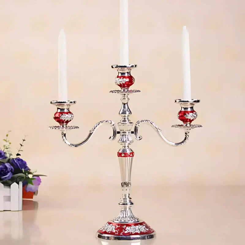 GildedNocturne Elegancki świecznik kandelabr do kominka Ponadczasowy uchwyt na świece