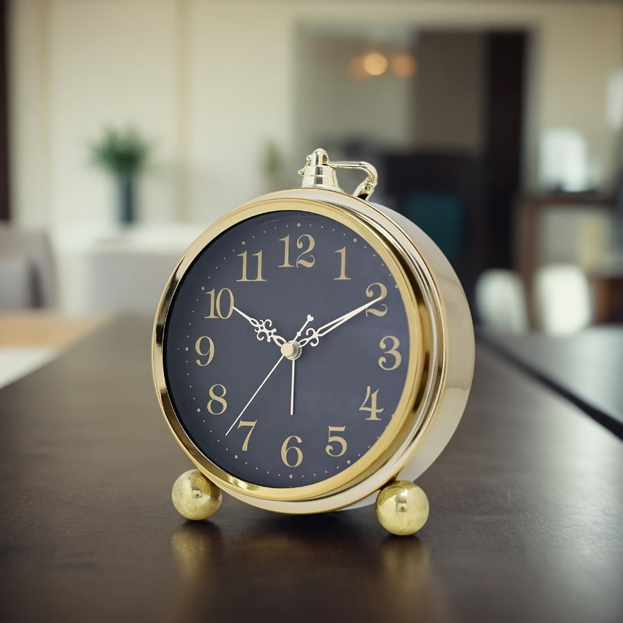 Vinterra Kreativer Schreibtischwecker mit geräuschlosem Uhrwerk im europäischen Stil