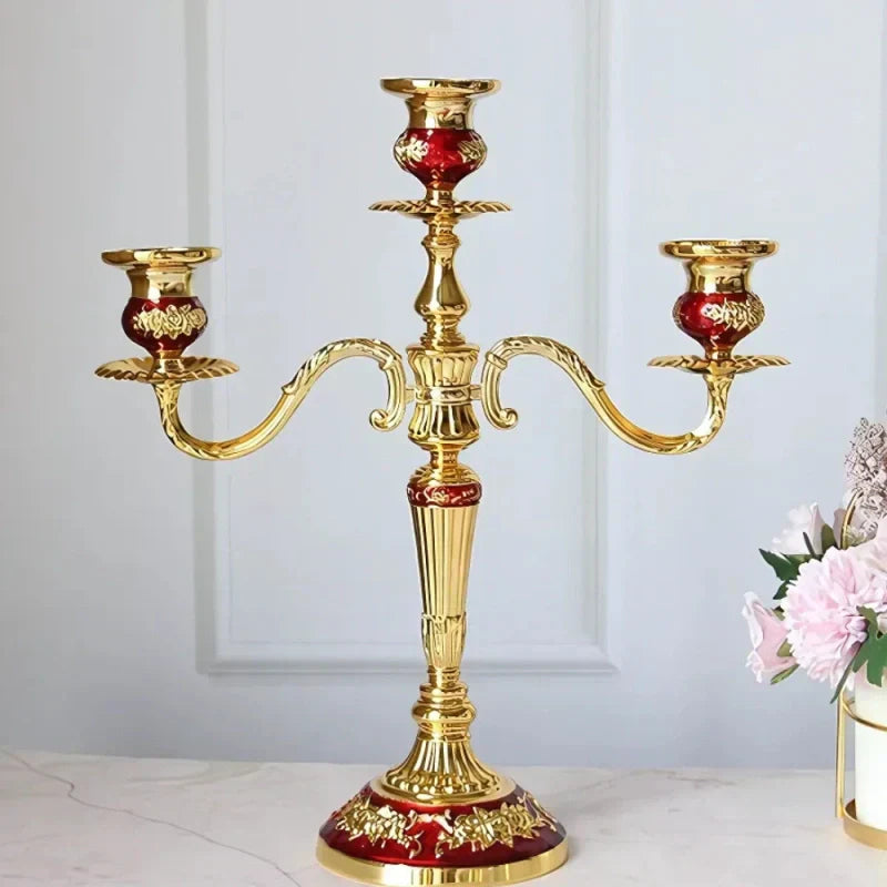 GildedNocturne Elegancki świecznik kandelabr do kominka Ponadczasowy uchwyt na świece
