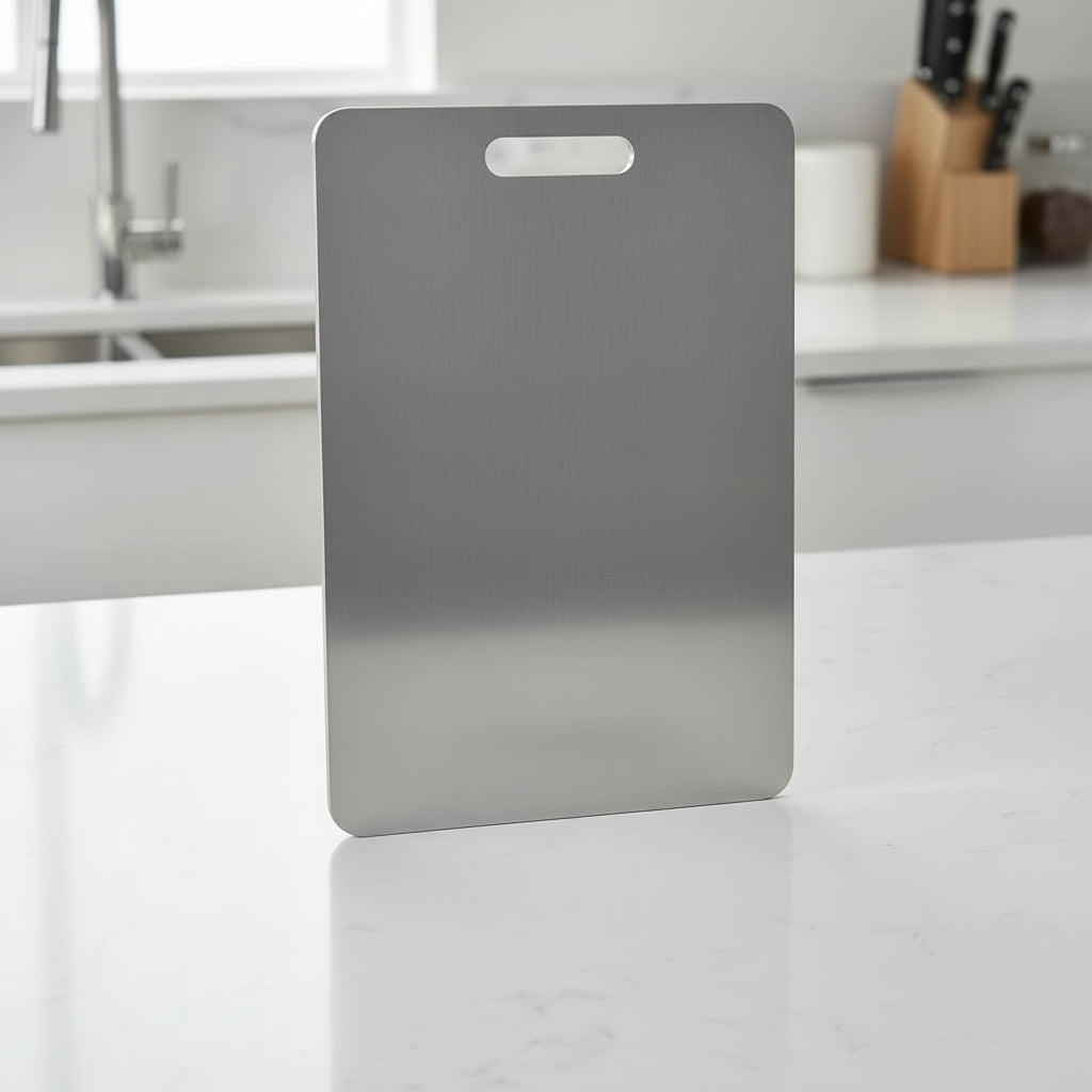 ApexSteel Antibacterial Stainless Steel Board For Chopping With Scratch Resistant Finish