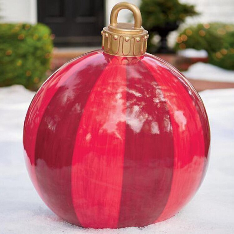 Sfere di Natale gonfiabili in PVC per esterni, resistenti alle intemperie e riutilizzabili, vari design