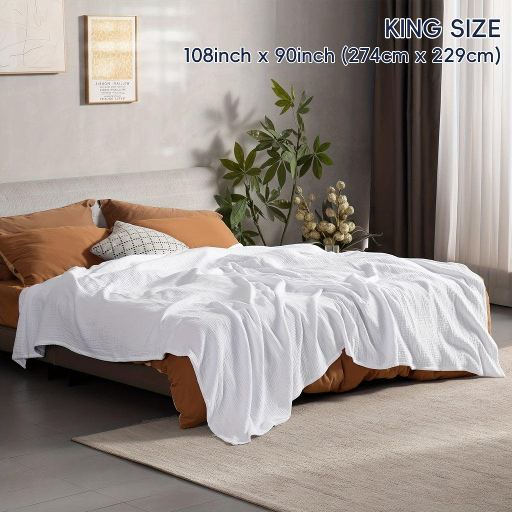 Cloudsoft 4-Layer Cotton Blanket Delivers Year-Round Breathable Comfort