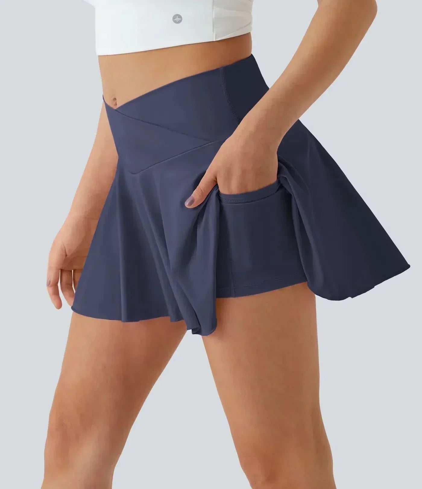 AuraFlex Airy tenniskjol med integrerade shorts UPF50Plus för kvinnor