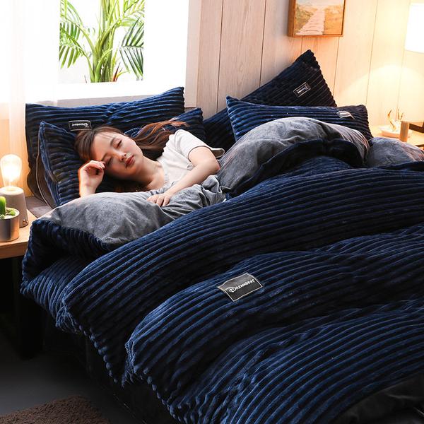 Thickened Corduroy Velvet Bedding Set