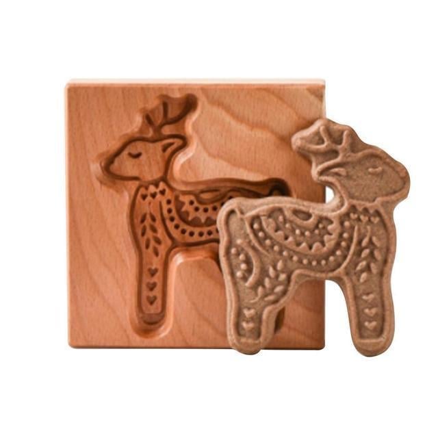 Engraved Wooden Cookie Molds With Pastry Stamps For Gingerbread And Biscuits