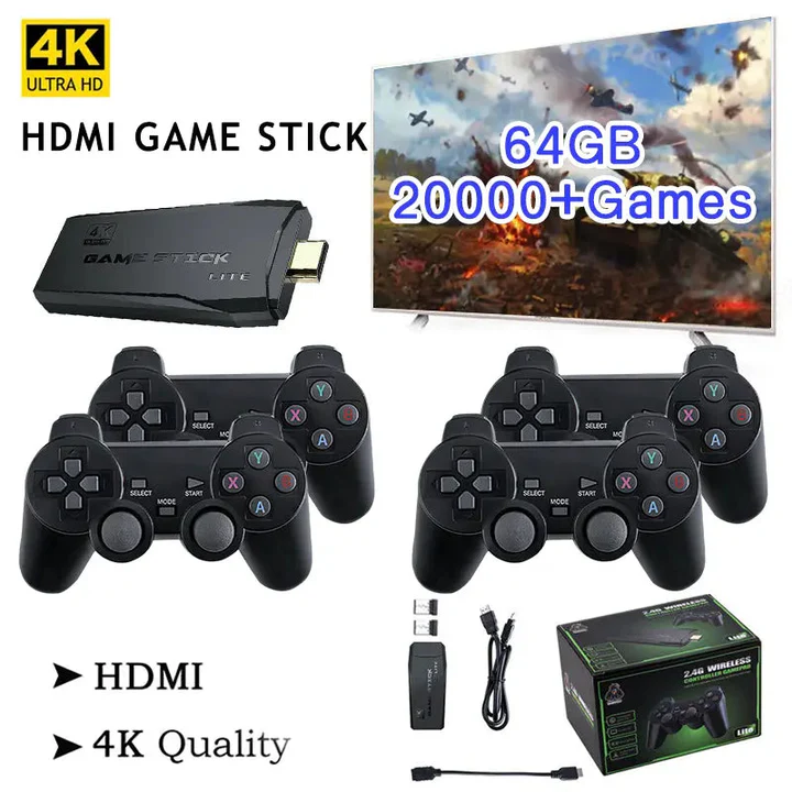 4K TV Stick With 64GB And Twenty Thousand Retro Games And Two Wireless Controllers