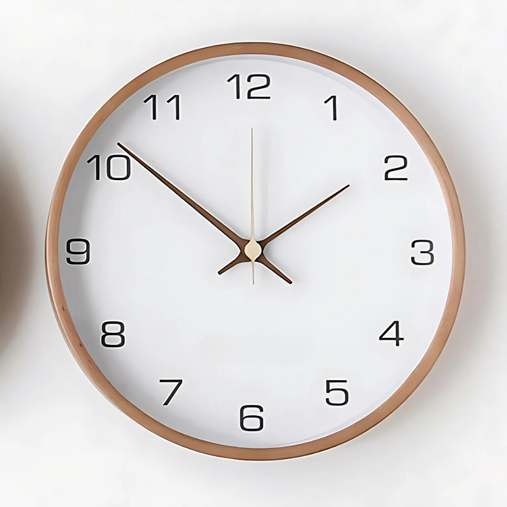 Reloj de Pared Grande Moderno de Madera Lumen Silencioso para Sala de Estar