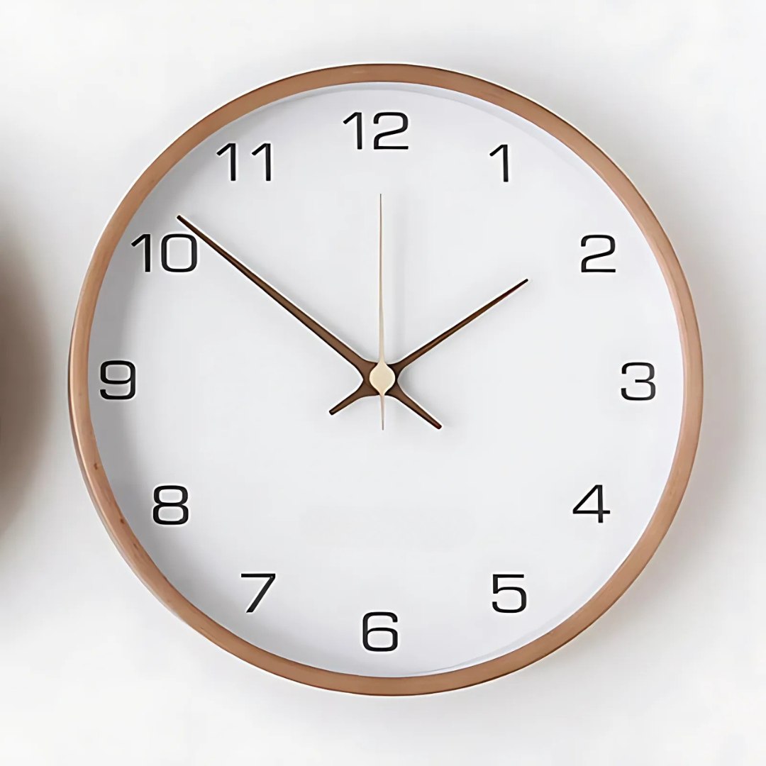Reloj de Pared Grande Moderno de Madera Lumen Silencioso para Sala de Estar