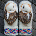 Nordic Owls Motif Wool Mittens For Winter Warmth And Everyday Wear