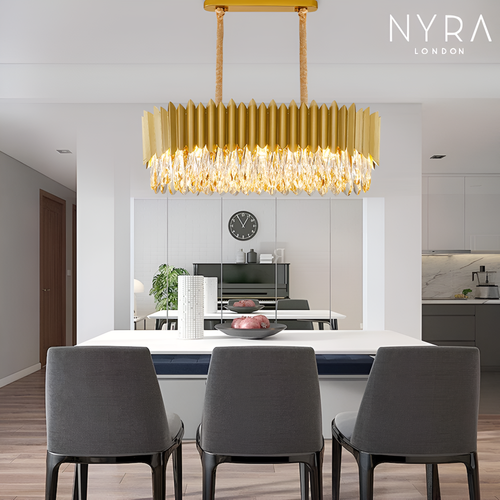 Candelabro de Cristal Aurora Noire para Comedor en Hogares de Lujo Moderno