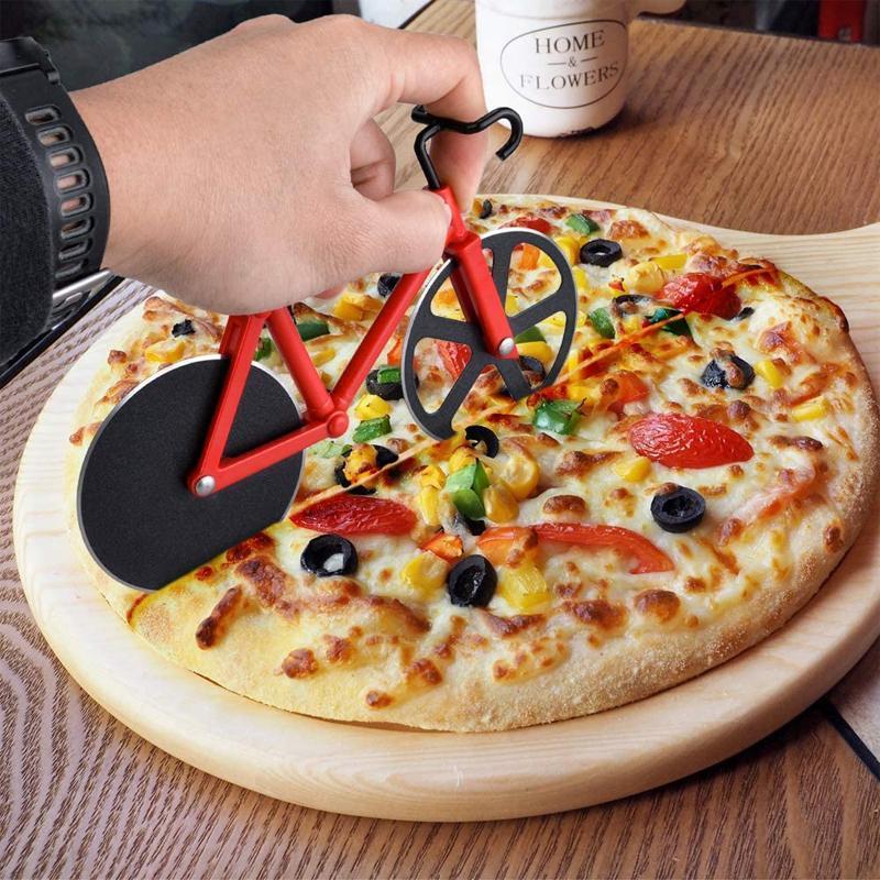 Kolečkový kráječ na pizzu s dvojitými nerezovými koly