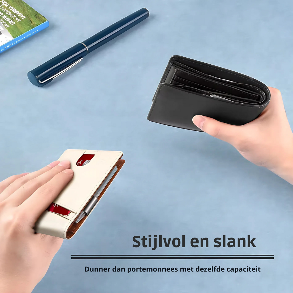 RFID Leather Wallet For Men By SafeSlim Ultra Compact